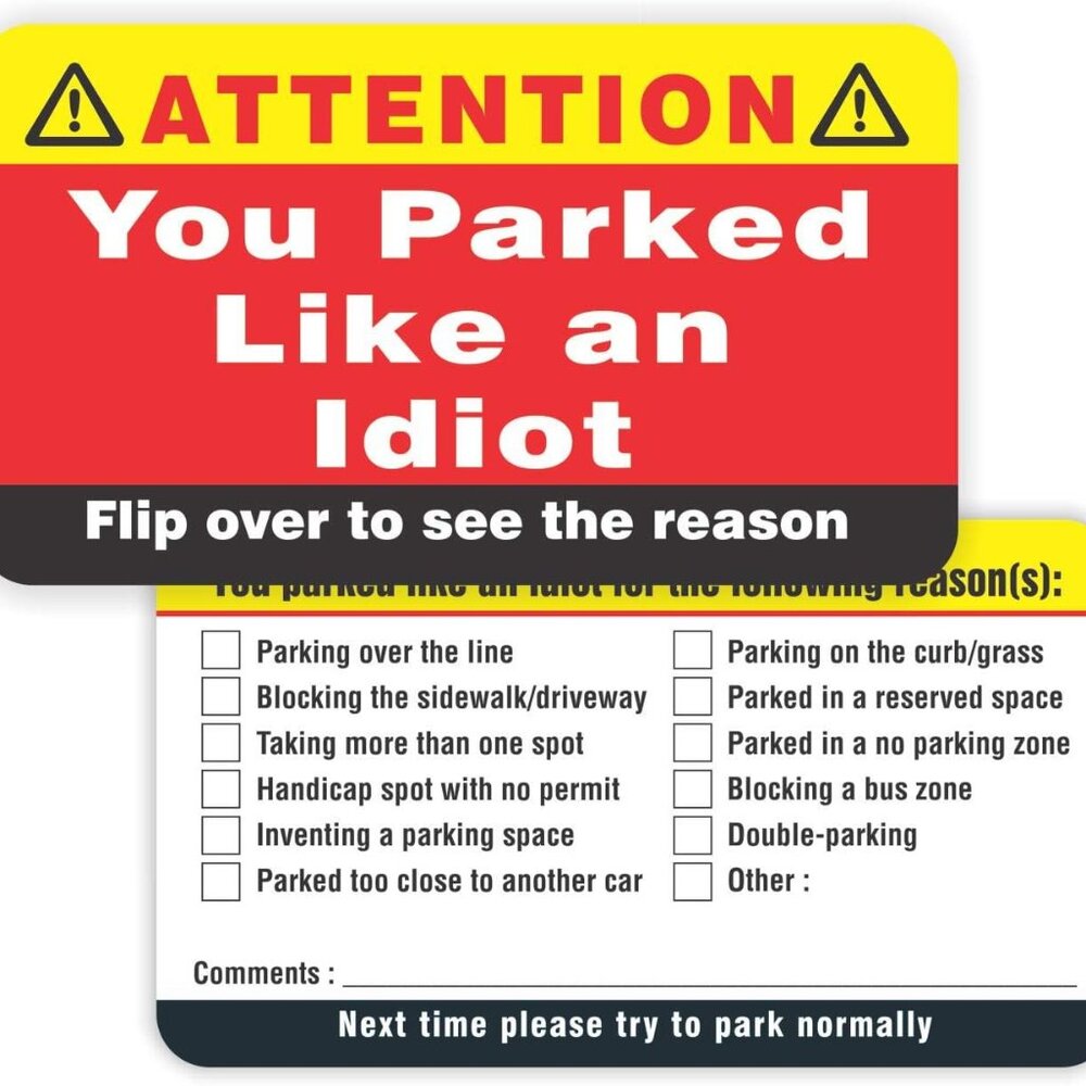 NWT 5 pack You Parked Like an Idiot Cards